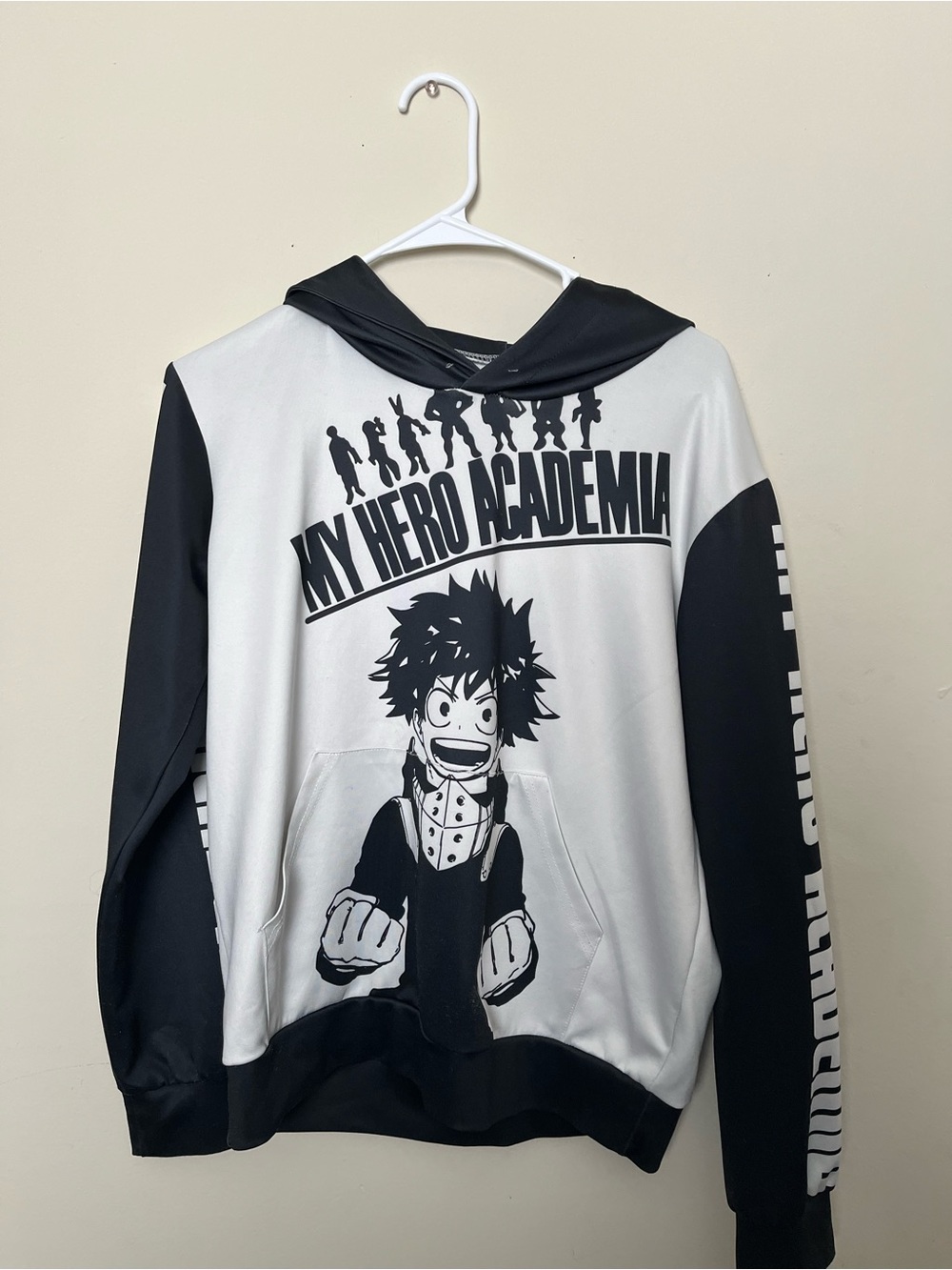 My Hero Academia Black & White Graphic Hoodie - Anime Crew Sweater
